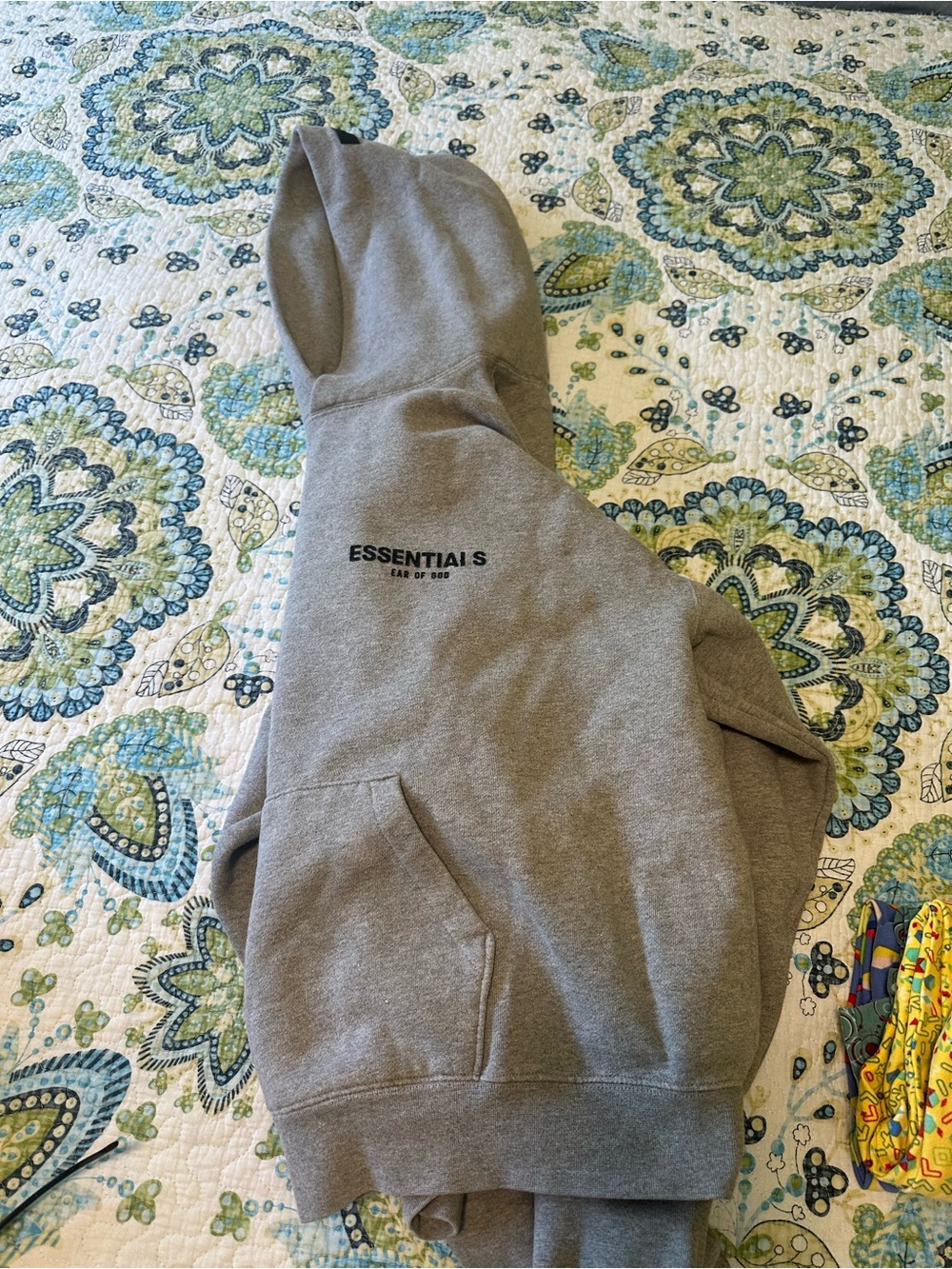 Essentials Men's Gray Hoodie Sweatshirt - Classic Pullover